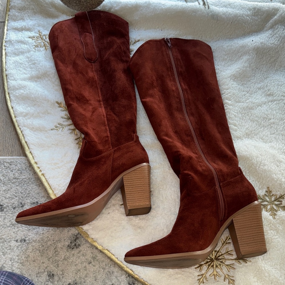 Lulu's Rich Brown Heeled Boots